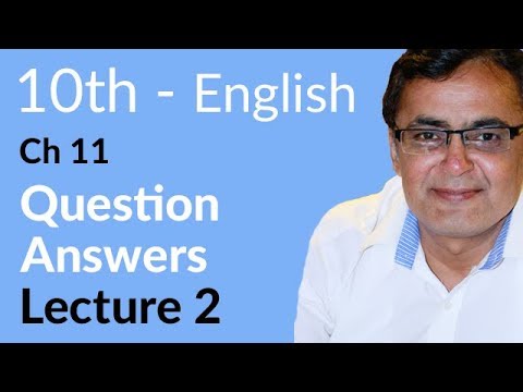 10th Class English, Lesson 11, Lec 2, Question Answers - Matric class English