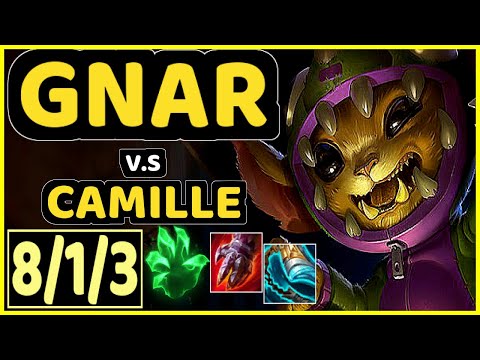 GNAR vs CAMILLE - 8/1/3 KDA TOP GAMEPLAY - EUW Ranked GRANDMASTER