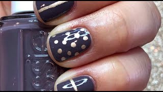 EASY FALL PURPLE AND GOLD NAIL ART TUTORIAL