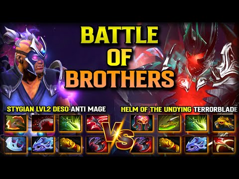 UNBEILEVABLE BATTLE OF BROTHERS | Stygian LVL2 Deso Anti Mage Vs. Helm of the Undying Terrorblade