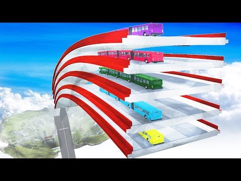 Impossible Synchronized Cars Jumping - BeamNG DRIVE | CrashTherapy