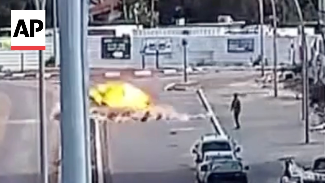 Video | CCTV video shows the moment an Iran missile hits central Israel