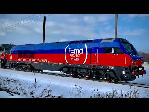 HHPI PH37ACai #29008 “F=ma Project Power” Leads GE Test Train with Very Old B40-8 Trailing Second!