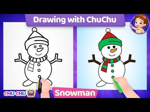 How to Draw a Snowman? - Drawing with ChuChu - ChuChu TV Drawing for Kids Easy Step by Step
