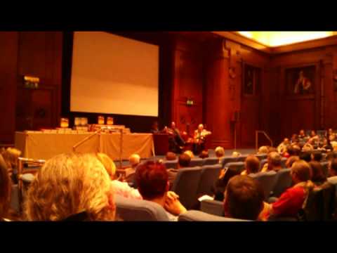 Terry Pratchett and Stephen Baxter in IET London