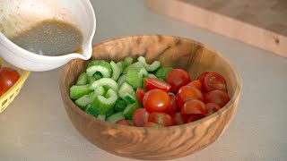 Eat this cucumber, tomato salad for dinner every day! You lose belly fat in 3 days.💯
