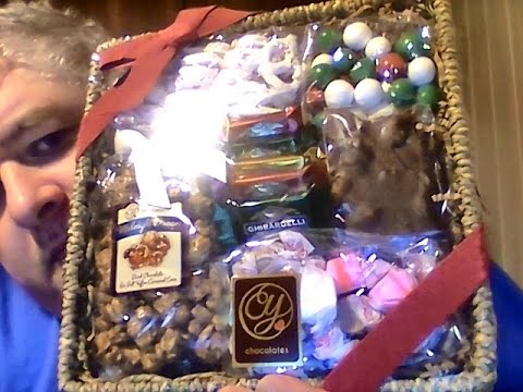 Golden state fruit basket chocolate caramel nuts & treats Christmas basket