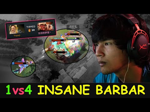 1 vs 4 INSANE BARBAR MODE - Inyourdream Troll Warlord ft Yopaj vs Fearless ft Raging Potato Dota 2
