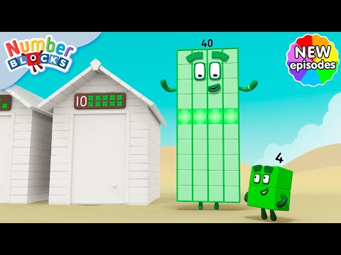 Friendly Fours’ Beach Day | S7 E2 | Learn Times Tables | @Numberblocks