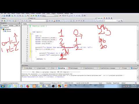 Processing of arrays in C prgramming language