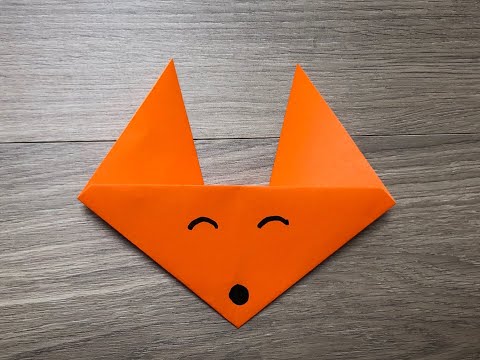 How to make an origami fox face step by step