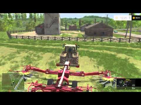 Let's Play Farming Simulator 15 Sosnovka Ep.13 Hard Times Mowing and bailing