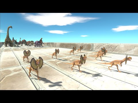 Race to eat Dilophosaurus - Animal Revolt Battle Simulator