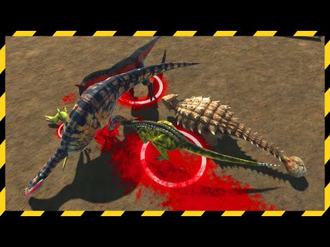 Parasaurolophus, Ankylosaurus, Stegosaurus, Deinonychus, Cryolophosaurus, Carnotaurus | DIno SandBox