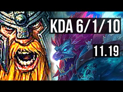 OLAF vs TRUNDLE (JUNGLE) | 6/1/10, Rank 6 Olaf | TR Grandmaster | v11.19