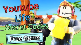 Free 1M Gems ALL NEW OP *SECRET* CODES in YOUTUBE LIFE CODES! (Roblox YouTube Life Codes)