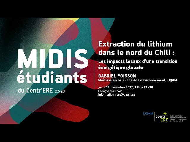 Conférence: «Extraction du lithium dans le nord du Chili» par Gabriel Poisson