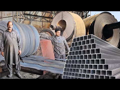 Amazing Manufacturing Process Of Making Square Steel Pipe | How stainless Steel Pipe Is Manufactured