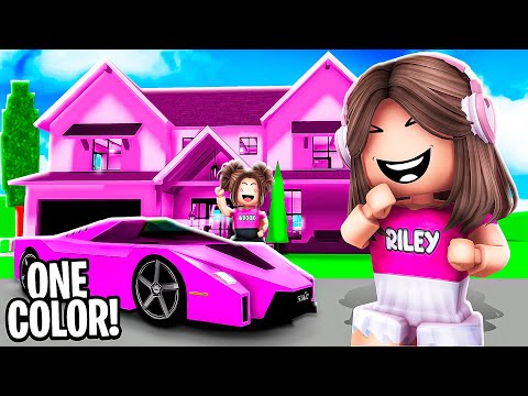 LIVING In A PINK ONLY WORLD For 24 HOURS..(Brookhaven)