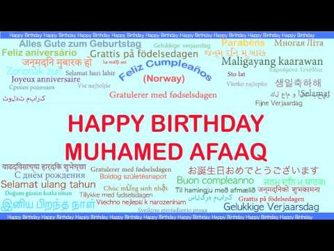 Muhamed Afaaq   Languages Idiomas - Happy Birthday