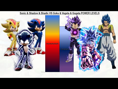 Sonic & Shadow & Shadic VS Goku & Vegeta & Gogeta POWER LEVELS - DBZ/DBS/Sonic 1/Sonic 2/Sonic 3