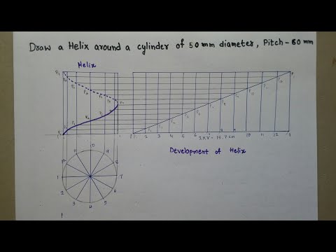 Helix Drawing | Engineering Drawing | Step by Step | Easy Method