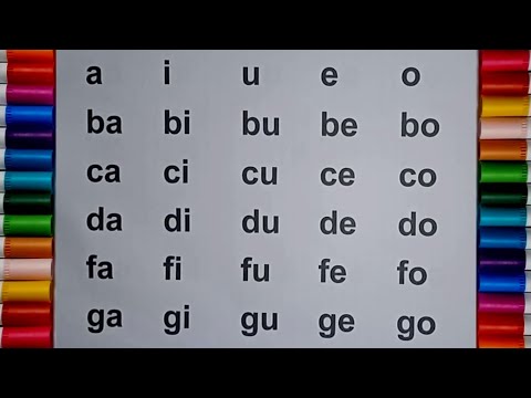 Belajar Membaca AIUEO |  Membaca Huruf Konsanan dan Vokal | Membaca 1 Suku Kata