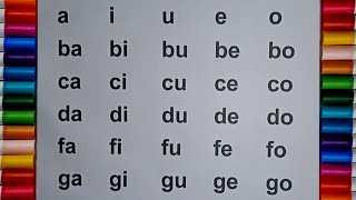 Download lagu Belajar Membaca AIUEO |  Membaca Huruf Konsanan dan Vokal | Membaca 1 Suku Kata mp3