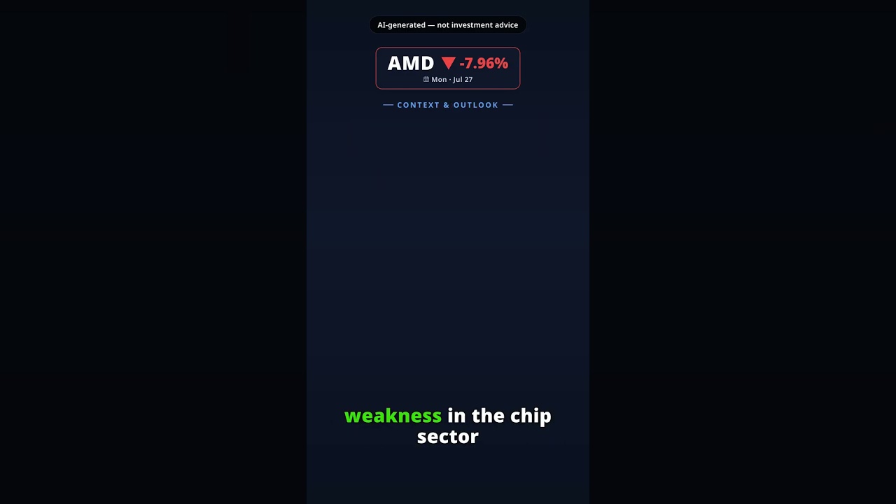 ¿Por qué cae la acción de Advanced Micro Devices hoy? AMD -7.96%