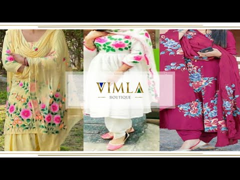 Latest Painted Suit Designs Collection for Woman | VIMLA BOUTIQUE