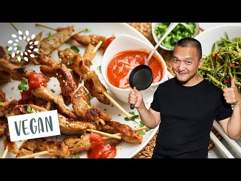 Sojaspiesse mit Zuckerschotensalat [Rezept] - Vegan