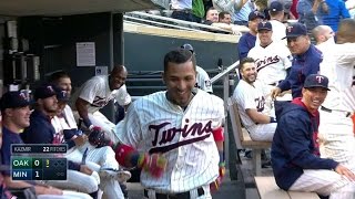 Rosario hits a homer in first career at-bat