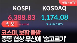 [속보] 코스피, 보합 출발...중동 협상 무산에 '숨고르기' / 연합뉴스TV (YonhapnewsTV)