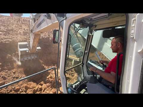 Liebherr 984 Excavator Loading Cat 777C & D Dumpers - Operator View - Sotiriadis/Labrianidis