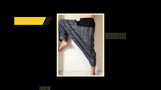 Hippie Harem cotton pants in ethnic Hmong batik with drop crotch style