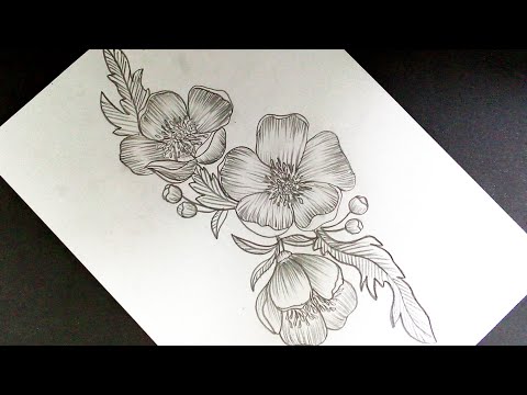 How to draw flowers easy step by step for beginners