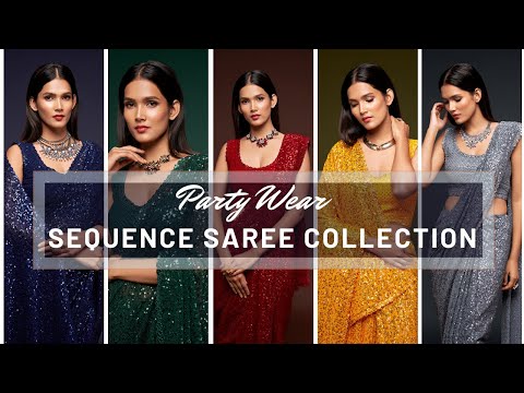 Thread And Multiple Sequins Work Designer Sarees