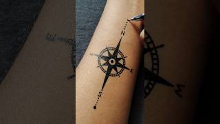 SMALL COMPASS WRIST TATTOO | Black Gel Pen Art | Minimalistic Design Idea.....#tattoo #art #drawing