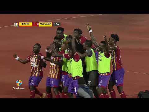 MTN FA CUP SEMIS: BENJAMIN AFUTU OF HEARTS SCORES WITH A BEAUTIFUL HEADER AGAINST MEDEAMA