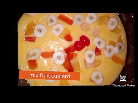 mix fruit custard recipe||with hafsa kitchen||