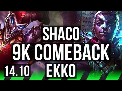 SHACO vs EKKO (JGL) | 9k comeback, 600+ games | EUW Diamond | 14.10