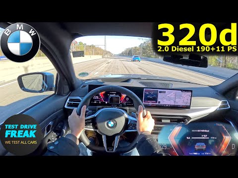 2025 BMW 320d xDrive (G20) 190 + 11 PS 🚀 Top Speed POV Drive Autobahn No Speed Limit
