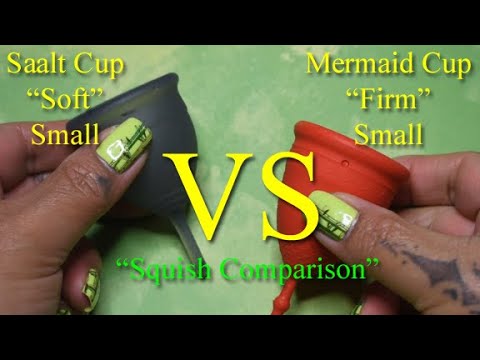 Saalt Cup Soft vs Mermaid Cup Firm SMALL Menstrual Cup Squish