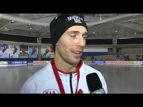 William Dutton interview  - Men`s 500m`s - ISU Speed skating World Cup Calgary