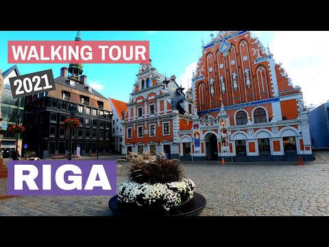 🇱🇻 Riga in autumn - Walking Tour of Riga, capital of Latvia 2021 in 4K