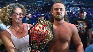 Jack Perry Celebration with mother after winning the AEW National Championship at revolution match