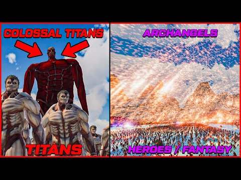 Can 15.000 Colossal TITANS Army Break 15 Hero And  Super Lines - Ultimate Epic Battle Simulator 2