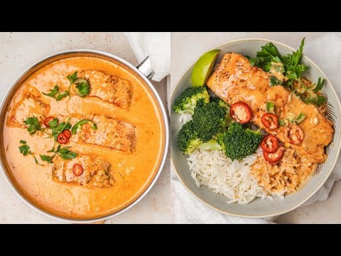 15 Minutes Salmon Coconut Curry (Thai Salmon Curry)