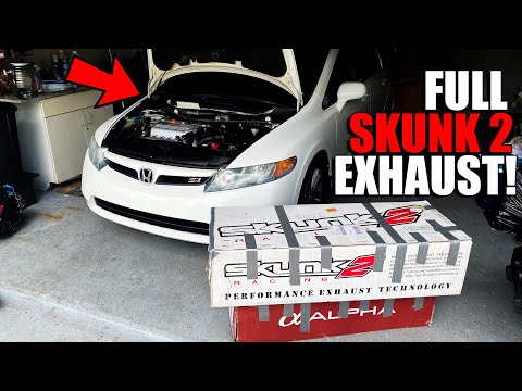SKUNK2 ALPHA HEADER + MEGAPOWER RR EXHAUST INSTALL! - FA5 Civic Si