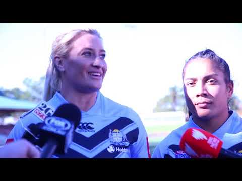 NSW women’s rugby league players Ruan Sims and Samaima Taufa talking ahead of 2018 Origin
